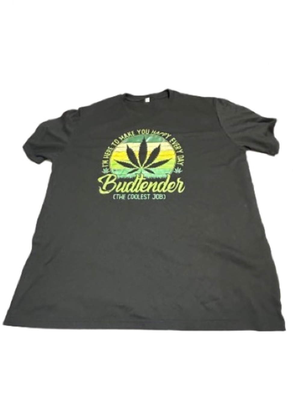 Budtender Graphic Tee - Black with Green & Yellow Print